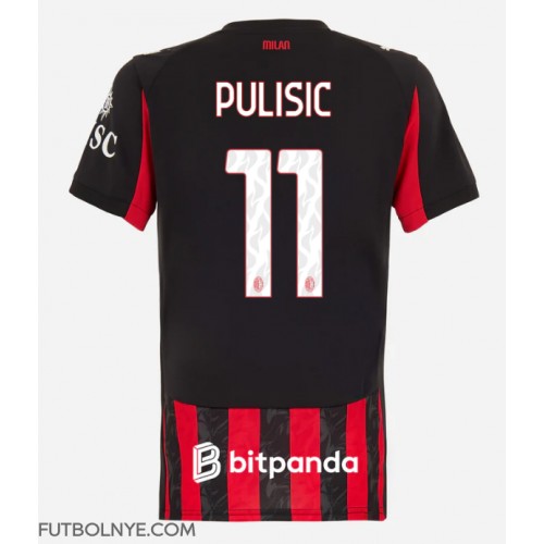 Camiseta AC Milan Christian Pulisic #11 Primera Equipación para mujer 2025-26 manga corta